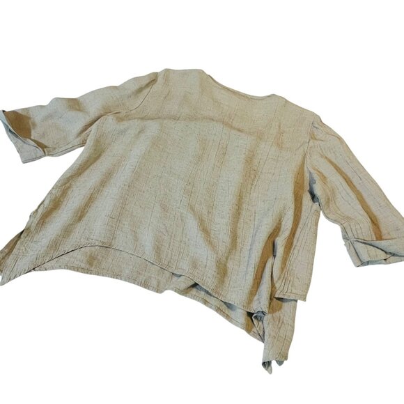 Dana Kay Womens Asymmetrical Beige Top Size 16WP Rayon Blend Vintage - Picture 3 of 7